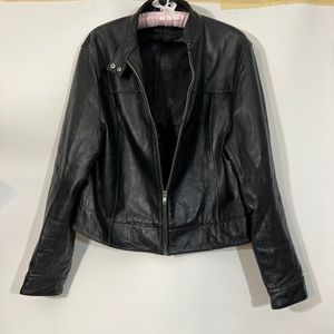 Mix‎ It Black Leather Biker Moto Jacket Size 16